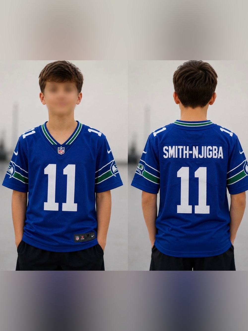 Jaxson Smith-Njigba #11 Seattle Seahawks Blue and Green Youth medium 10/12